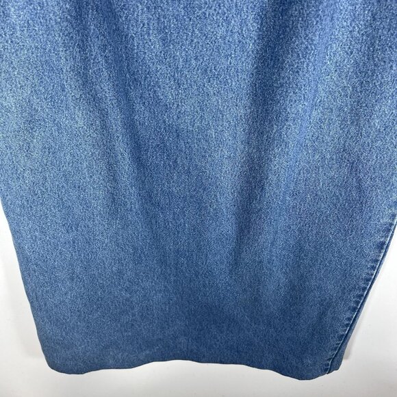 Y2K‎ Vtg 90s BRITISH KHAKI ROBERT LIGHTON Long Pencil Blue Denim Jean Skirt Sz 8 - Picture 3 of 8